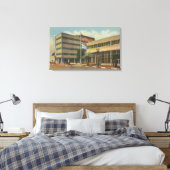 Hollywood, CAColumbia Square, KNX Broadcasting Canvas Afdruk (Insitu (Slaapkamer))