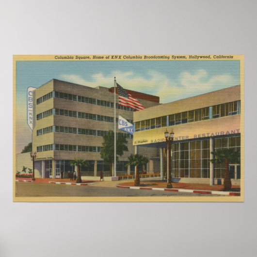 Hollywood, CAColumbia Square, KNX Broadcasting Poster (Voorkant)