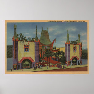 Hollywood, CAGrauman's Chinese theaterUitzicht Poster