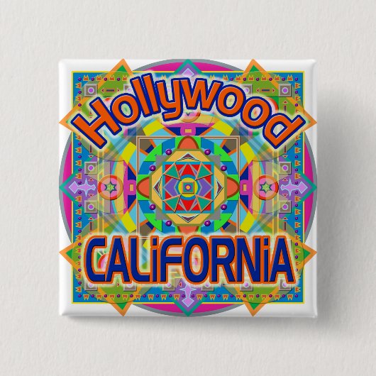Hollywood CALIFORNIA Happy Button (Voorkant)