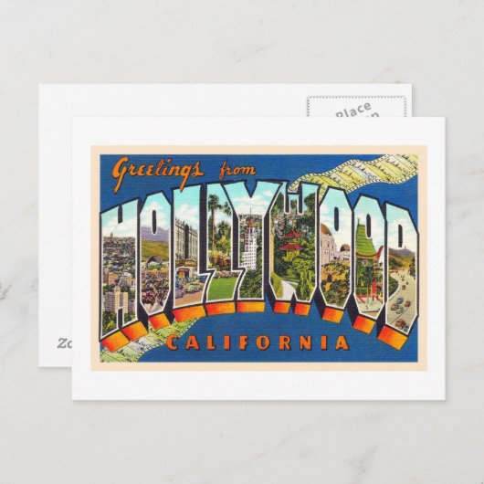 Hollywood California Large Letter Briefkaart (Voorkant / Achterkant)