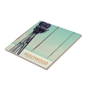 Hollywood  camera Travel poster Tegeltje