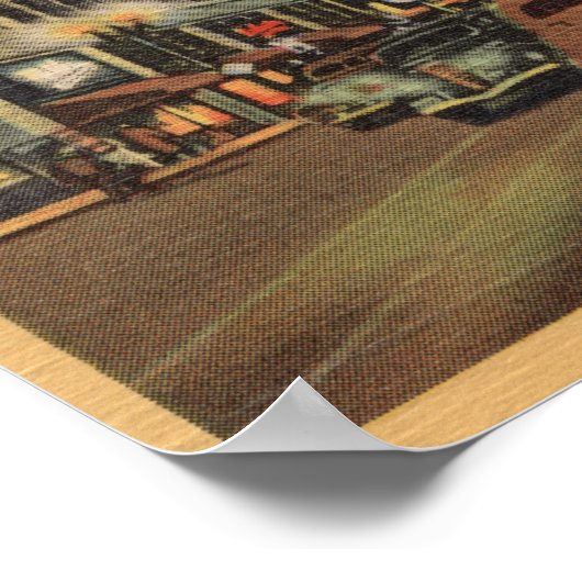 Hollywood, CANight Uitzicht van Hollywood Blvd. Poster (Hoek)