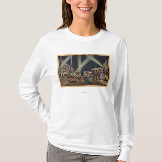 Hollywood, CANight Uitzicht van Hollywood Blvd. T-shirt (Voorkant)