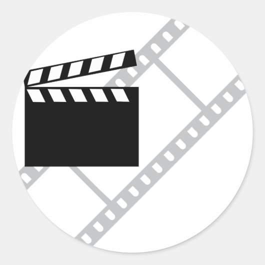 hollywood film clapper ronde sticker (Voorkant)