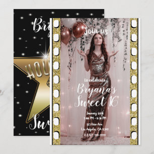 Hollywood Film Goud Ster Film Sweet 16 Kaart
