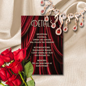 Hollywood-film Red Carpet Wedding Details Informatiekaartje