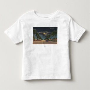 Hollywood, FL - Moonlight Uitzicht over Hollywood Kinder Shirts