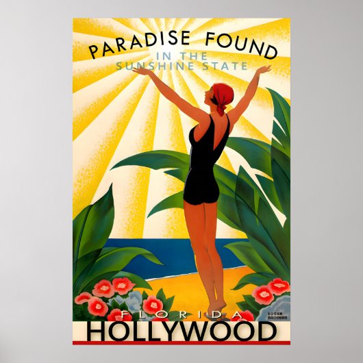 Hollywood Florida Broward County Reisposter Poster (Voorkant)