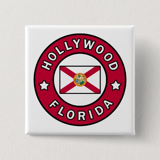 Hollywood Florida Vierkante Button 5,1 Cm (Voorkant)