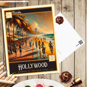Hollywood, Floride   Carte postale Vintage