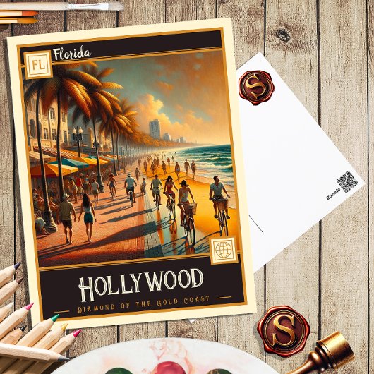Hollywood, Floride | Carte postale Vintage