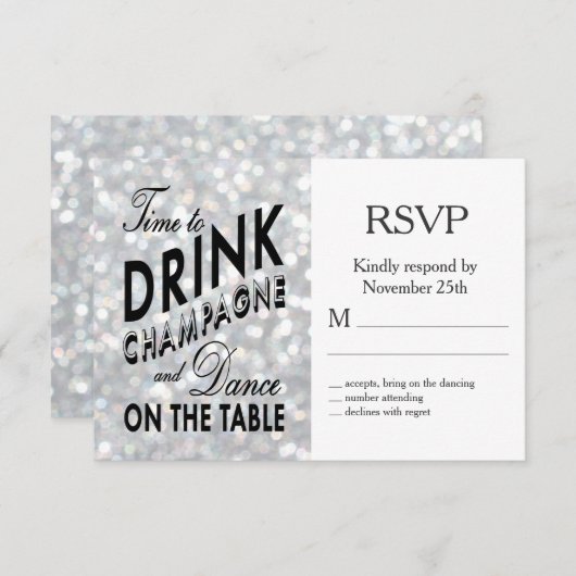 Hollywood Glam RSVP (Devant / Derrière)