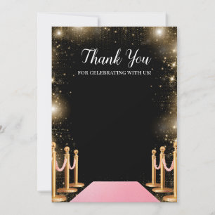 Hollywood Glam Verjaardagsfeest Dankjewel Card Bedankkaart