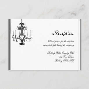 Hollywood Glamour Kroonluchter Trouwreceptie Informatiekaartje