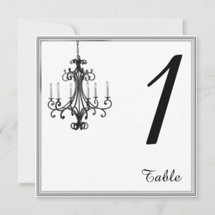 Hollywood Glamour Kroonluchter Trouwtafel Nummer Kaart
