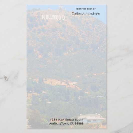 Hollywood Hills Specialized Stationery Briefpapier (Voorkant)