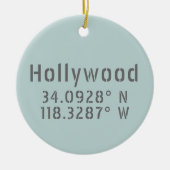 Hollywood Latitude Longitude Keramisch Ornament (Voorkant)