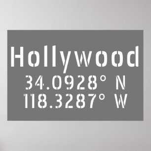 Hollywood Latitude Longitude Poster