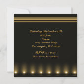 Hollywood Lights Black Gold Invitation Anniversair (Dos)
