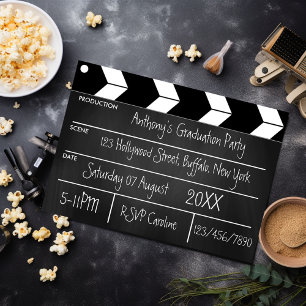 Hollywood Movie Graduation Party Chalkboard Kaart