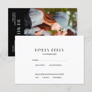 Hollywood Movie Poster Wedding RSVP Response Kaart