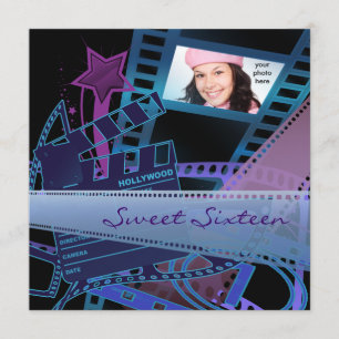 Hollywood Movie Star Sweet 16 Birthday Party Kaart