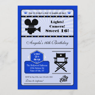 Hollywood Movie Sweet 16 Uitnodiging