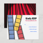 HOLLYWOOD MOVIES Bar Bat Mitzvah Reageer Kaart (Voorkant / Achterkant)