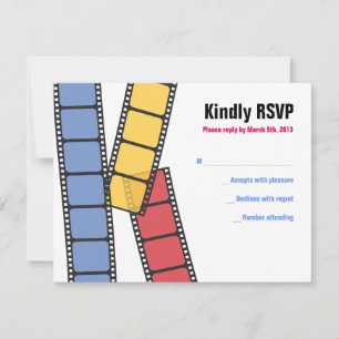 HOLLYWOOD MOVIES Bar Bat Mitzvah Reply Card RSVP Kaartje