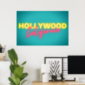 Hollywood Neon Lights Poster (Thuiskantoor)