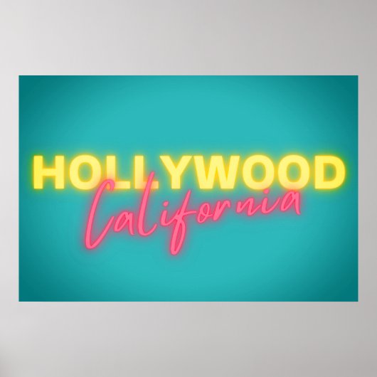 Hollywood Neon Lights Poster (Voorkant)