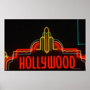 Hollywood-neonteken, Los Angeles, Californië Poster