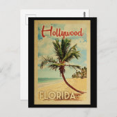 Hollywood Palm Tree Vintage Travel Briefkaart (Voorkant / Achterkant)