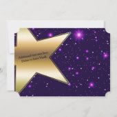 Hollywood Purple Stars 3 Photo Invitation Annivers (Dos)
