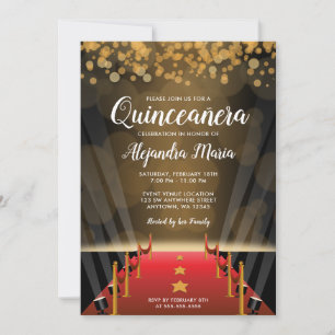 Hollywood Red Carpet Quinceanera Uitnodigingen