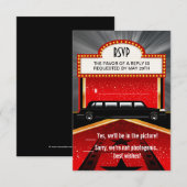 Hollywood Red Carpet RSVP Kaartje (Voorkant / Achterkant)