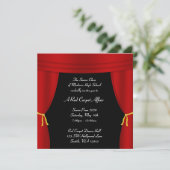 Hollywood Red Curtain Prom Formal Square Kaart (Staand voorkant)