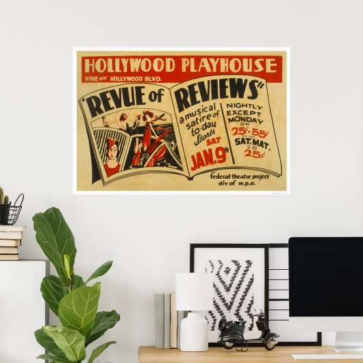Hollywood Revue Musical 1937 WPA Poster (Thuiskantoor)