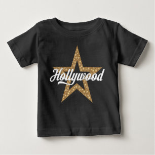 Hollywood Script with Star (White Type) Baby T-Shi