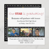 Hollywood Star Red Faire-part de diplôme (Devant / Derrière)