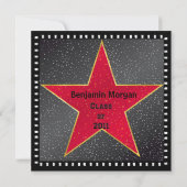 Hollywood Star Red Faire-part de diplôme (Dos)