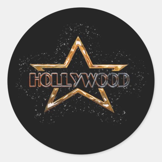 Hollywood Star Ronde Sticker (Voorkant)