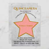 Hollywood Star Uitnodiging (Voorkant / Achterkant)