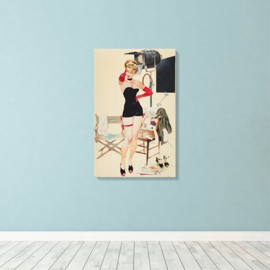 Hollywood Starlet door Fritz Willis Canvas Afdruk (Insitu (Houten vloer))