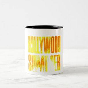 "Hollywood Summer" Geel Oranje Letter Cup Tweekleurige Koffiemok
