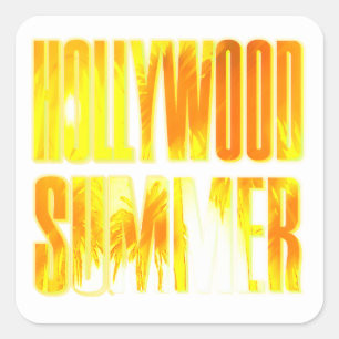 "Hollywood Summer" Geel Oranje Letter Sticker