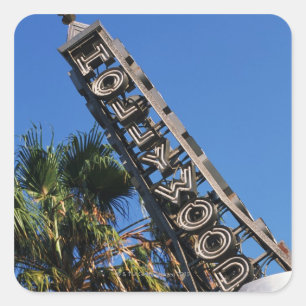 Hollywood-teken, Los Angeles, Californië Vierkante Sticker