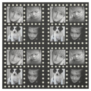 Hollywood Theme Custom Photo Family Collage Stof