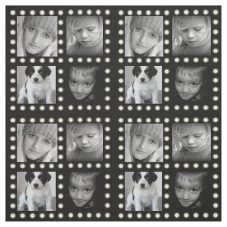 Hollywood Theme Custom Photo Family Collage Stof